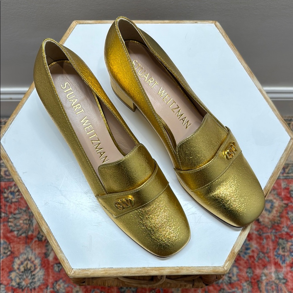 Stuart Weitzman Metallic Gold Flats